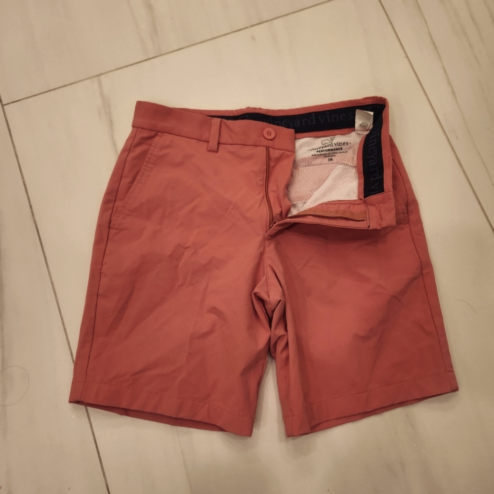 Vineyard Vines Pink/Melon Flat Front Performance Shorts